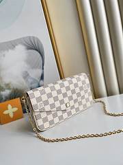 Louis Vuitton POCHETTE FELICIE N63032  Purple and white plaid chain bag 21*11*2cm - 4