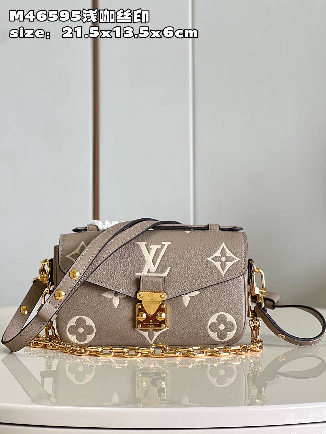 Louis Vuitton M46595  Pochette Métis East West bag   Light coffee screen printing    21.5*13.5*6cm - 1