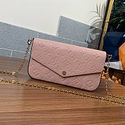 Louis Vuitton M80498   FÉLICIE Pochette  pink embossed chain bag  21*12* 3 cm - 5