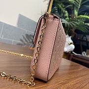 Louis Vuitton M80498   FÉLICIE Pochette  pink embossed chain bag  21*12* 3 cm - 4