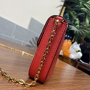 Louis Vuitton M80498 FÉLICIE Pochette red embossed chain bag 21*12* 3cm  - 2