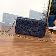 Louis Vuitton M80498 FÉLICIE Pochette black embossed chain bag 21*12* 3 cm - 1