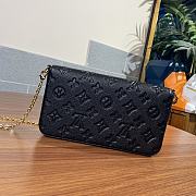 Louis Vuitton M80498 FÉLICIE Pochette pure black embossed chain bag 21*12* 3 cm - 5