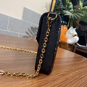 Louis Vuitton M80498 FÉLICIE Pochette pure black embossed chain bag 21*12* 3 cm - 4