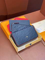 Louis Vuitton  Pochette Félicie Dark blue embossed chain bag  21*12*3cm - 5