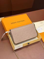  Louis Vuitton Pochette Félicie Brown embossed chain bag  21*12*3cm - 4