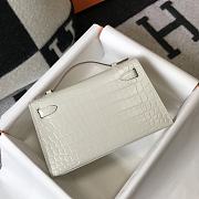 Hermes Kelly Pochette white bag  22cm  - 3