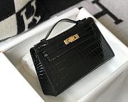 Hermes Kelly Pochette black bag 22cm  - 1