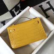 Hermes Kelly Pochette yellow 22cm - 4