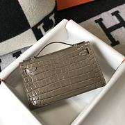 Hermes Kelly Pochette  grey bag  22cm - 4