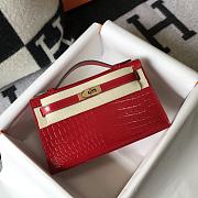 Hermes Kelly Pochette red  bag  22cm - 5