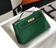 Hermes Kelly Pochette  green  bag  22cm - 1