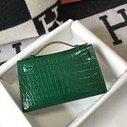 Hermes Kelly Pochette  green  bag  22cm - 5