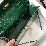 Hermes Kelly Pochette  green  bag  22cm - 4