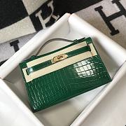 Hermes Kelly Pochette  green  bag  22cm - 2