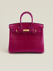  Hermes Modelnumber bag rose red  25*20*13cm - 1