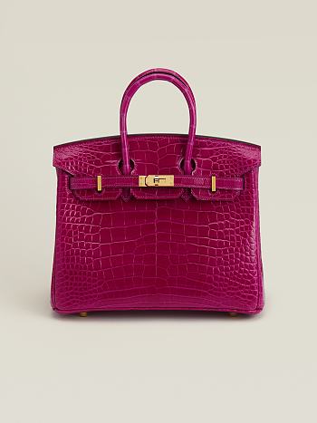  Hermes Modelnumber bag rose red  25*20*13cm