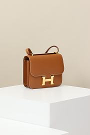 Hermes crossbody bag Brown gold lock 19*15*4CM - 4