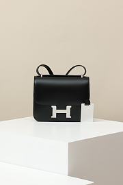 Hermes crossbody bag black silver lock 19*15*4CM - 1