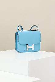 Hermes crossbody bag blue silver lock 19*15*4CM - 4