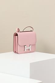 Hermes crossbody bag pink silver lock 19*15*4CM - 4