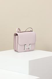 Hermes crossbody bag Pale pink silver lock 19*15*4CM - 4