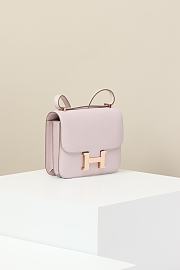 Hermes crossbody bag Pale pink gold lock 19*15*4CM - 4