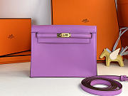 Hermes mini Kelly  purple gold lock  bag - 1