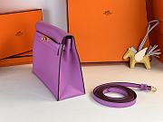 Hermes mini Kelly  purple gold lock  bag - 3