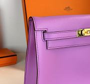 Hermes mini Kelly  purple gold lock  bag - 4