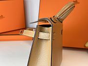 Hermes mini Kelly brown gold lock bag - 2