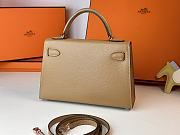 Hermes mini Kelly brown gold lock bag - 5