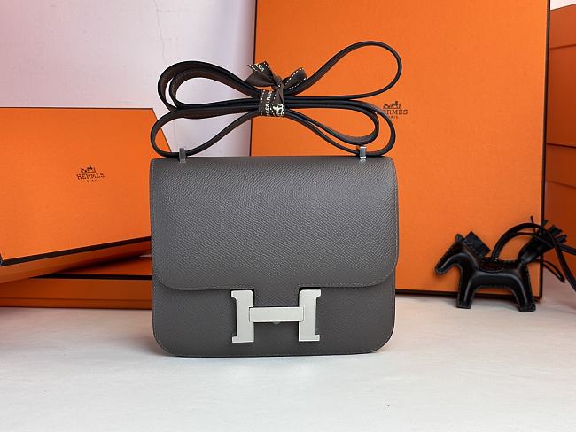 Hermes crossbody dark  brown silver  lock bag - 1