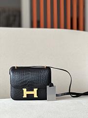 Hermes CJG19 black gold  lock bag 19*15*4cm - 1