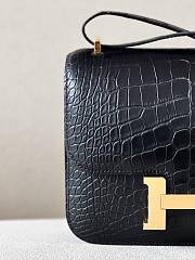 Hermes CJG19 black gold  lock bag 19*15*4cm - 4