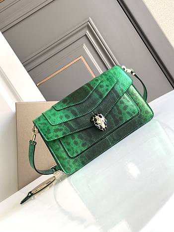 Bvlgari EAST-WEST bag  green 22*15*4.5cm