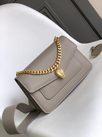 Bvlgari Serpenti East-West Maxi Chain Shoulder Bag In Grey - 25*17*8cm