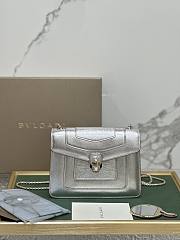 Bvlgari Serpenti Forever silver white bag  20*15*5cm - 1