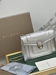 Bvlgari Serpenti Forever silver white bag  20*15*5cm - 5