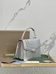 Bvlgari Serpenti Forever silver white bag   20*16*9cm - 3