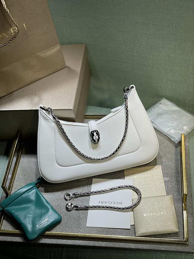 Bvlgari Serpenti Baia bag small shoulder bag in  white 27.5*18*4.5cm - 1