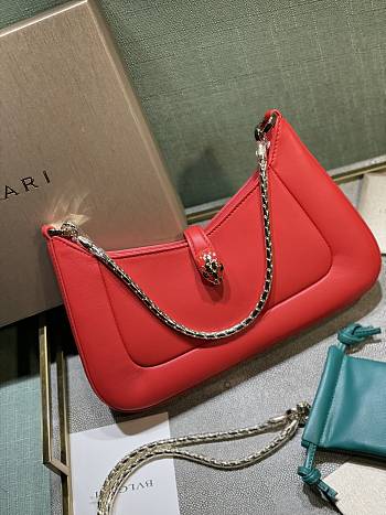 Bvlgari Serpenti Baia bag small shoulder bag in red  27.5*18*4.5cm