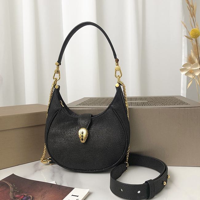 Bvlgari Serpenti Ellipse crossbody black bag   19.5*20*5cm - 1