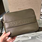 Bvlgari camera white Grass green bag 19*13*6cm - 2