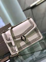 Bvlgari Serpenti Diamond Blast white bag  24*16*6.5cm - 4