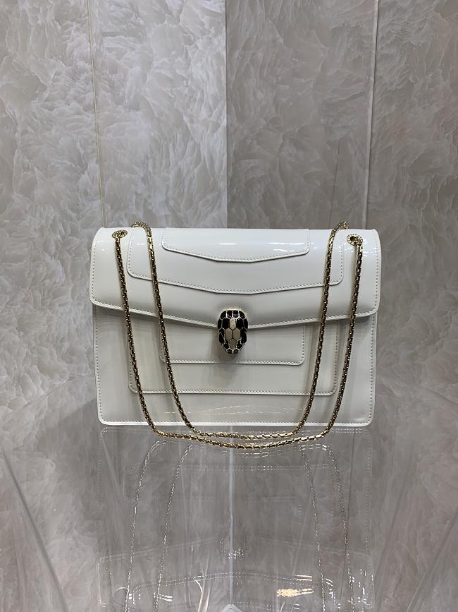 Bvlgari crossbody white bag gold chain    27*18*8.5cm - 1