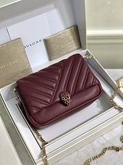 Bvlgari Serpenti Cabocho Mini dark red bag  chain   17*11*5cm - 1