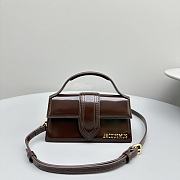 Jacquemus Le Bambino leather mini dark brown patent leather   18*6*7cm - 4