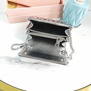 MiuMiu Matelasse silver gray bag-11X8.5cm - 3