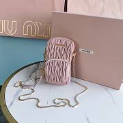 MiuMiu  Matelasse  bag  pink  chain -17*2.5*9cm - 1